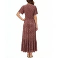 thumbnail image 4 of Xaqiouau Womens Boho Floral Maxi Dress Short Sleeve Casual Summer Long Dress Crew Neck Flowy A Line Beach Vacation Dress, 4 of 7