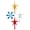 Aqua, variant on National Artcraft® Medium AQUA GLITTER Twist-Style Ceramic Christmas Tree Lights with 3 Large Stars in Red, Gold and Crystal - 103 Pieces