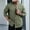 Army Green, variant on Men's Cotton Long Sleeve Shirts Casual Solid Color Band Collar Button Down Tops Summer Beach Blouse