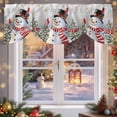 thumbnail image 6 of Snowman Christmas Tie Up Valances Curtain, Winter Christmas Tree Snowflakes Gray Adjustable Rod Pocket Short Window Treatment Tie Up Curtains Valances for Kitchen Living Room Bathroom 42x18 Inches, 6 of 9