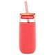 thumbnail image 1 of Vaso de vidrio Ello Devon 530 ml con tapa y pajita, sin BPA, 1 of 1