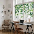 thumbnail image 5 of Country Leaves Kitchen Curtains 54 Inch Length, Watercolor Green Leaf Branches Vine Botanical Tiers Curtains for Bathroom Bedroom Cafe, Light Filtering Window Treatment Drapes 2 Panels 42"Wx54"L, 5 of 8