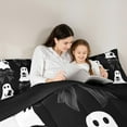 thumbnail image 5 of Manfei Cute Ghost Bedding Comforter Set,Halloween Theme Twin Comforter Sets,Black Bowtie Bow Bedding Set For Girls Boys,Luxury Bedroom Decor Reversible,2-Piece, 5 of 8