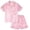 czb# Pink417, variant on CUZIBR Toddler Girls Home Outfits Classic Striped Short Sleeve Button Doen Turndown Collar Blouse Tops Shorts Casual Summer Breathable Cozy Ruffles Trim 2 Piece Clothes,Pink,7-8 Years