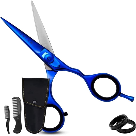 ONTAKI Beard & Mustache Scissors Japanese Steel 5.5 Inch Grooming Kit Precision Cut Midnight Blue