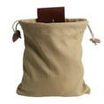 thumbnail image 1 of Wmhnj Bolsa de lona encerada con correa de cuero - Bolsa plegable de 8,5 x 7 pulgadas para cazar setas, recolectar frutas y guardar equipo para exteriores, 1 of 9