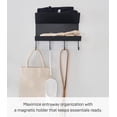 thumbnail image 2 of Yamazaki Home Magnetic Entryway Rack, Black, Steel, Magnetic, 2 of 7