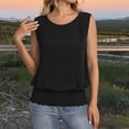 thumbnail image 5 of Women's Casual Pleated Sleeveless Top | Round Neck Elastic Hem Summer Blouse, 5 of 7