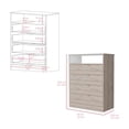 thumbnail image 5 of We Have Furniture Four Drawer Dresser Wuju, One Shelf, Light Gray / White Finish, 5 of 6