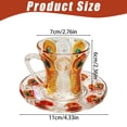 thumbnail image 3 of CMrtew Glass Tea Cups and Saucers - Vintage Coffee Mugs -Teacups Set for Espresso Cappuccino Latte Tea - Dishwasher Microwave Safe, 3 of 6