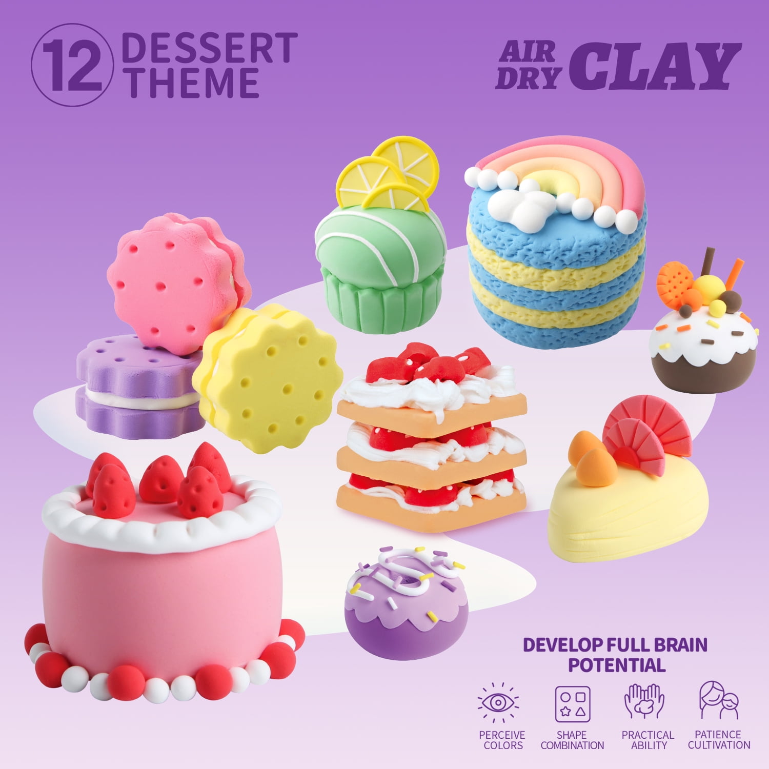 Air Dry Clay Kits - Modeling Clay for Kids, Ultra Light & Soft, Safe & Non-Toxic, DIY Air Dry Clay Kit with Sculpting Tools and Tutorials, Creatible Art Crafts Toys Gifts for Boys Girls