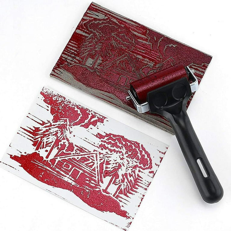 2Pcs Handheld Brayer Printmaking Glue Roller Printmaking Tool Art Ink  Roller Brayer Rollers for Crafting