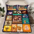 thumbnail image 2 of Castle Fairy Western Cowgirl Cowboy 4 Pieces Queen Sheet Sets for Adults Boys Girls,Geometric Plaid Grid Ultra Soft Flat Sheet,Exotic Style Vintage Aesthetic Queen Fitted Sheet,Breathable Home Decor, 2 of 7
