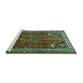 thumbnail image 2 of Ahgly Company Machine Washable Indoor Square Persian Turquoise Blue Traditional Area Rugs, 4' Square, 2 of 4