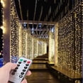 thumbnail image 2 of led Curtain Icicle String Lights Remote Control Waterproof Christmas Fair USB Waterfall Lights Outdoor Curtains, 2 of 8