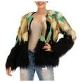 thumbnail image 2 of OKBOP Sweater for Women,Womens Faux Fur' Long Sleeve Patchwork WaistWinter Coat Body Warmer Jacket Winter Coat Outwear Womens Cardigan, 2 of 9