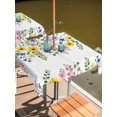 thumbnail image 2 of Outdoor Tablecloth with Umbrella Hole for Patio/Picnic/Party/Camping, Spring Flowers Blossom Waterproof Table Cloth Square Cover Washable, Pastoral Farmhouse Botanical Leaves (60"x 60"), 2 of 8