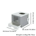 US Gray SelfCleaning Hooded Cat Litter Box Enclosed Large Kitty Toilet