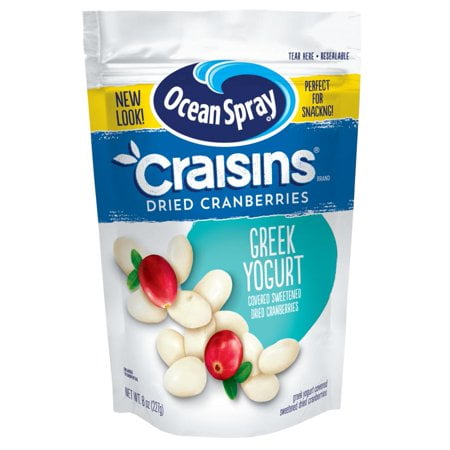 - (3 Pack) Ocean Spray Craisins Dried Cranberries Greek Yogurt - 8oz Resealable Bag