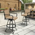 thumbnail image 5 of Crestlive Products Brown Outdoor Aluminum All-Weather Swivel Patio Bar Stools (Set of 2), 5 of 5