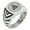 Silver, variant on Stainless Steel Norse Valknut Knot Viking Chevron Pattern Biker Style Polished Ring
