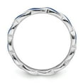 thumbnail image 2 of 925 Sterling Silver Stackable Expressions Blue Enamel Ring Size: 7; for Adults and Teens; for Women and Men, 2 of 5