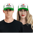 thumbnail image 4 of I Heart Pizza Love Food Funny Trucker Hat Mesh Cap Unisex Green, 4 of 5