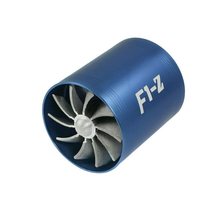 Universal Air Intake Turbo Double Fan Fuel Gas Saver Blue