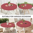 thumbnail image 7 of Red Christmas Tree Pattern Round Fitted Tablecloth with Elastic Edge,Dining Table Cover Waterproof,Outdoor Round Tablecloth for Camping,Dining,Indoor and Outdoor, 7 of 7