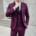 thumbnail image 1 of (M-6XL) chaqueta chaleco pantalones marca de gama alta Color sólido traje Formal de oficina de negocios conjunto de tres piezas novio boda espectáculo vestido fiesta, 1 of 5