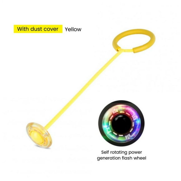Ankle Skip Ball Jumping Ring With Colorful Light Flashing Wheel Fitness Jump Rope Game Toys For Kids Gifts yellow