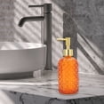 thumbnail image 6 of Unique Bargains 1 Pc Cylinder Argyle Soap Dispenser 13.53oz Orange Gold Tone, 6 of 6