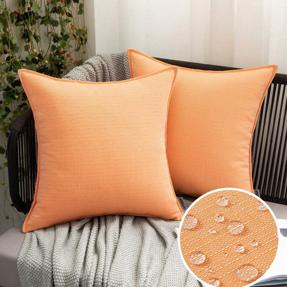 Miulee Pack Of 2 Decorative Outdoor Waterproof Throw Pillow Covers Stripe Lumbar 