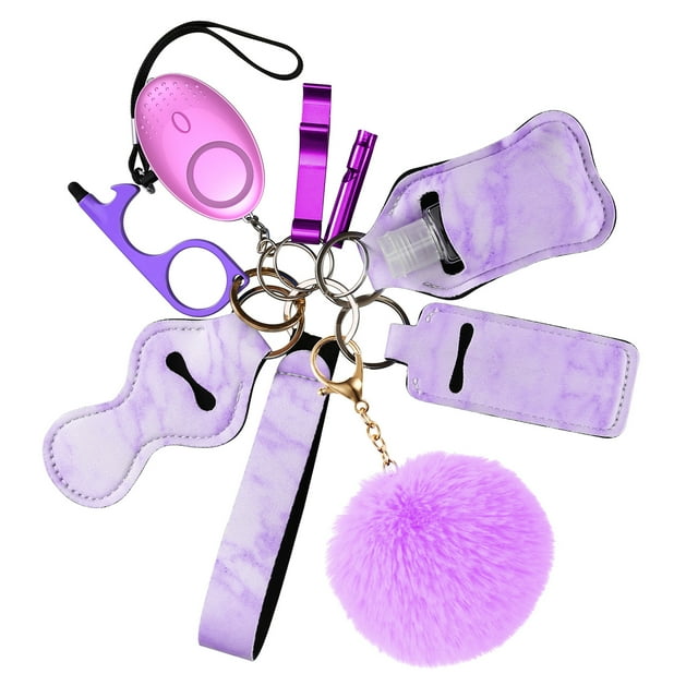 Ensemble de Porte-Clés de Sécurité le Plus Récent, Ensemble de Porte-Clés de Sécurité Personnelle pour Femmes avec Accessoires de Porte-Clés de Protection Alarme Personnelle
