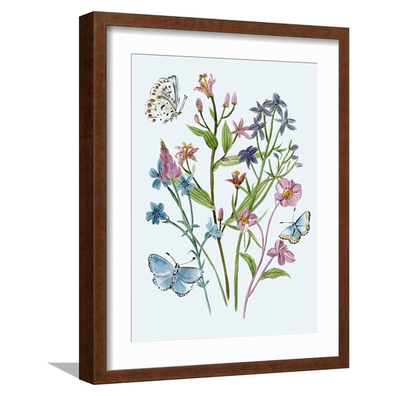 Art.com Wildflowers Arrangements I Art Print by Melissa Wang, Brown Frame Wall Art, 17" x 21"