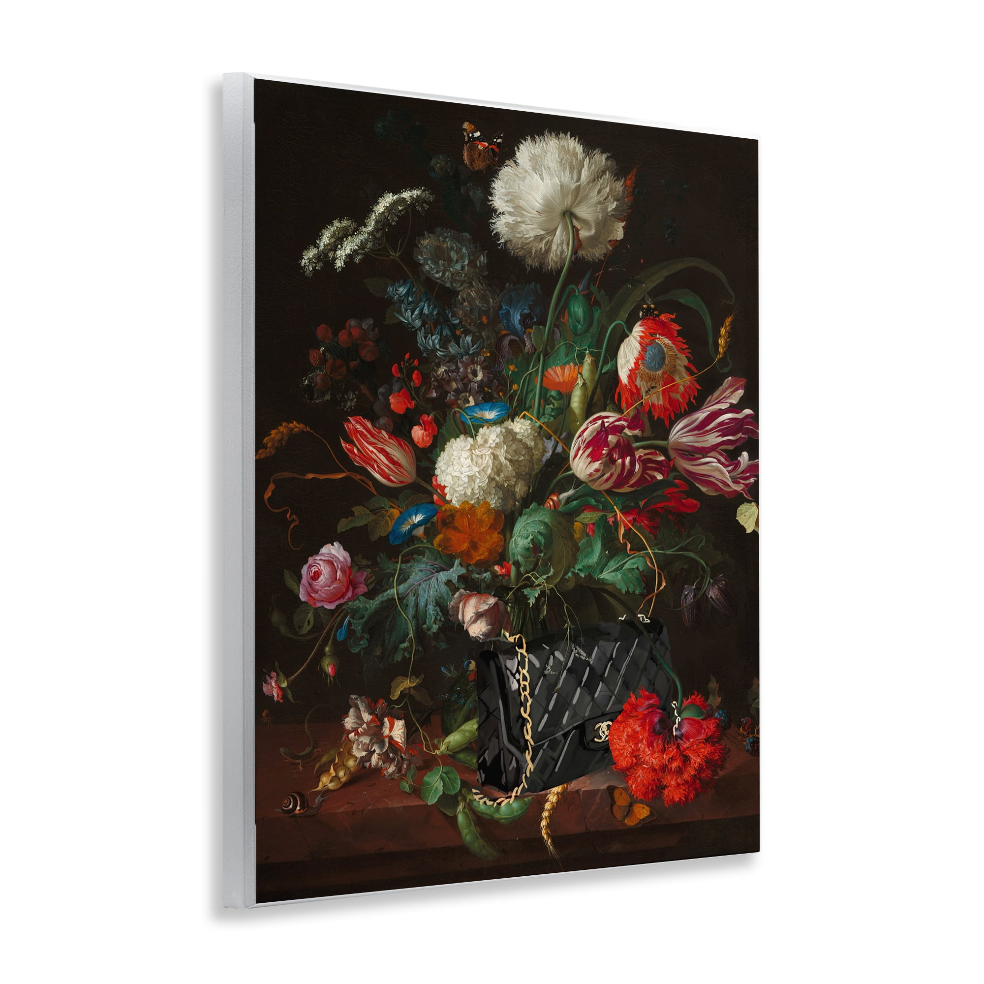 Stupell Industries Vintage Bouquet with Purse Botanical & Floral Painting Unframed Art Print Wall Art, 11 x 14