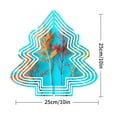 thumbnail image 7 of Vibrant Turquoise Metal Hanging Christmas Tree Wind Spinner with Intricate White Patterns & Autumn Leaves for Garden Decor, 7 of 7