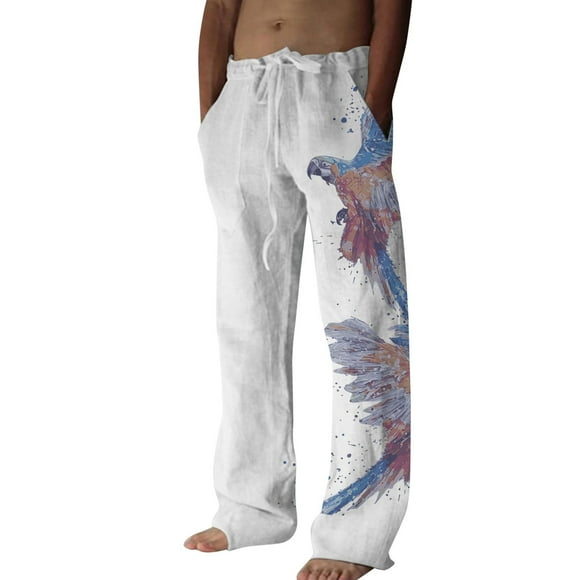 Men's Linen Casual Trousers Japanese Style Lightweight Breathable Slim Fit Comfortable Elastic Waist Modern Streetwear