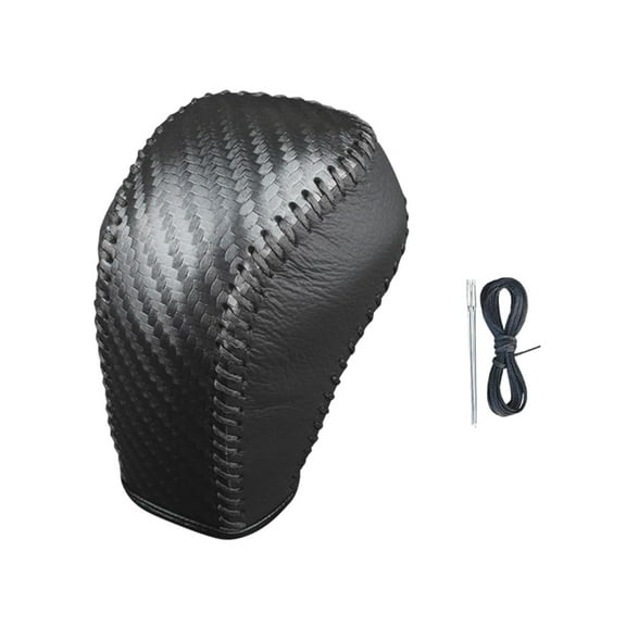 Leather Gear Shifts Knob Covers Auto Shifters Knob Case Easy Install Shifts Knob Wrap Interior Decoration for Vehicle