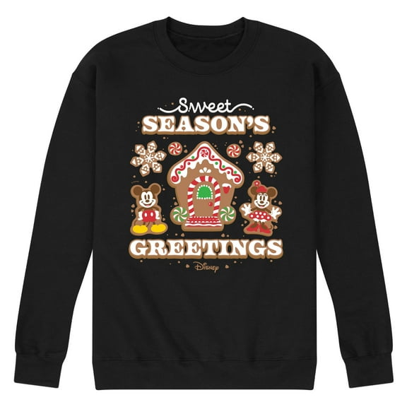 Disney - Sweet Seasons Greetings Mickey And Minnie - Men's Crew Fleece Sweatshirt Sweatshirt