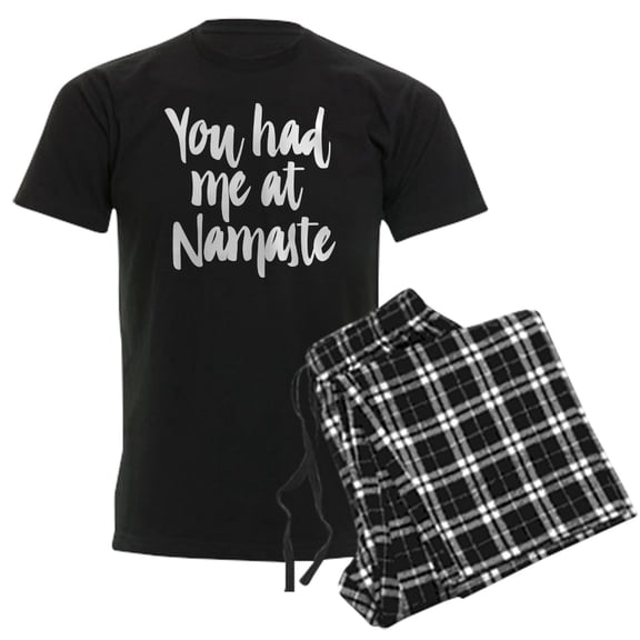 CafePress - You Had Me At Namaste Men's Dark Pajamas - Men's Dark Loose Fit Cotton Pajama Set
