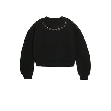 Wonder Nation Girls Embellished Sweatshirt, Sizes 4-18 & Plus