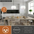 thumbnail image 3 of Burnaby 4 Light Black Mid-Century Modern Drum Pendant Fixture with White Linen Fabric Shade, 3 of 13