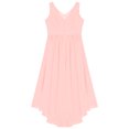 thumbnail image 5 of iiniim Girls V Neck Chiffon Asymmetrical Prom Party Flower Girls Bridesmaid Wedding Dress Pink 12, 5 of 7