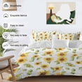 thumbnail image 4 of Summer Sunflowers Bedding 3 Piece Duvet Cover Set California King, Watercolor Botanical Floral Leaves Soft Microfiber Comforter Cover with Zipper Closure & Pillowcases, FadeResistant Quilt Cover, 4 of 9