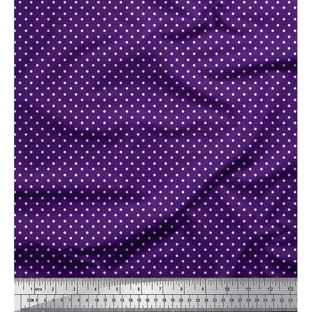 Soimoi Georgette Viscose Fabric Dots Dots Print Fabric by The Yard 42 Inch Wide