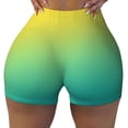 thumbnail image 2 of Vsdgher Teal To Yellow Gradient Workout Shorts for Women Seamless Soft Smooth Gym Yoga Scrunch Active Exercise Fitness Shorts-XX-Large, 2 of 8