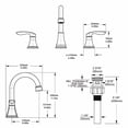 thumbnail image 7 of Brushed Gold 8-Inch Widespread Bathroom Sink Faucet, 2-Handle, 360° Swivel Spout, Pop-Up Drain Assembly & cUPC Hoses, 7 of 7