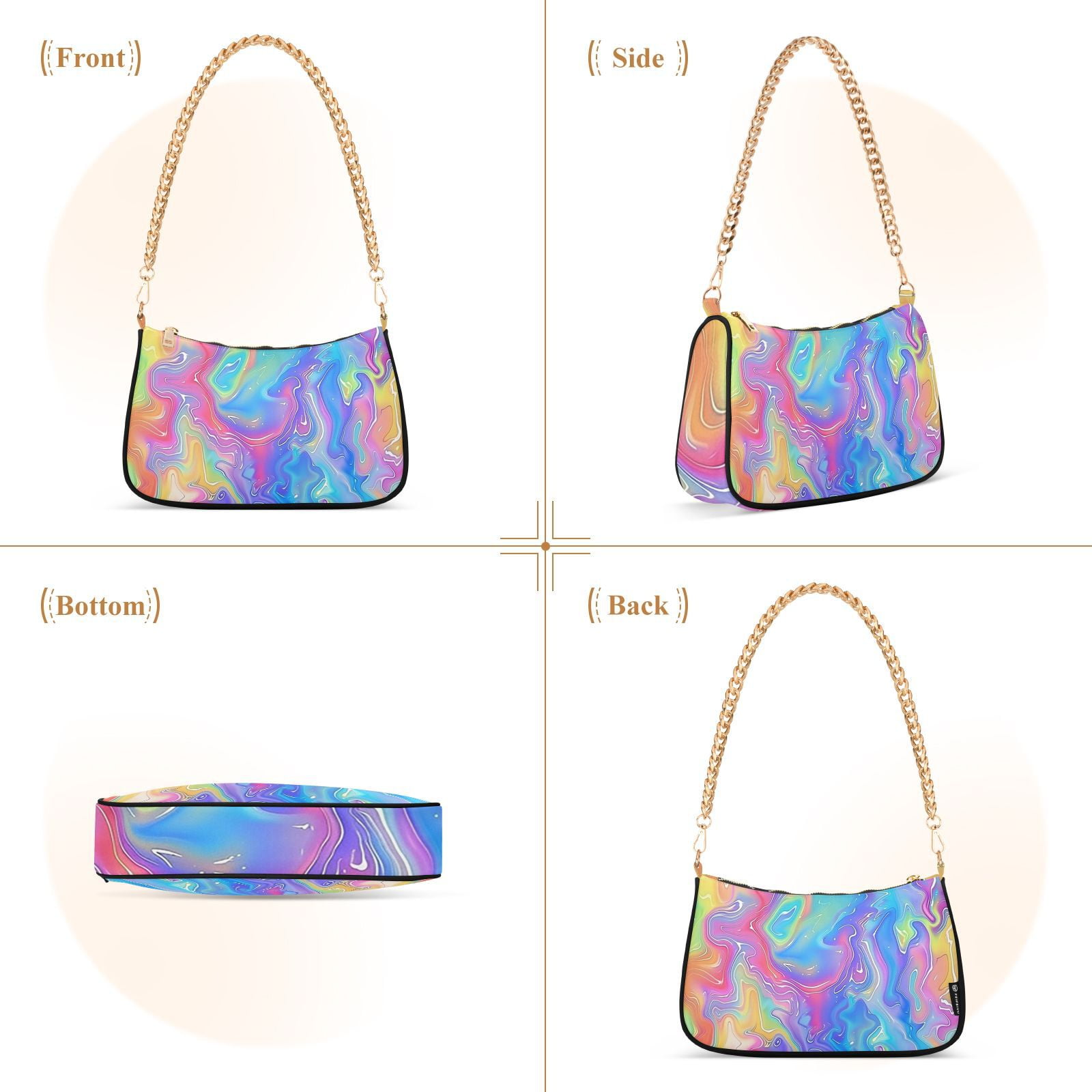 GraffitiWomen Small Shoulder Bag Crossbody Tote Hobo Bags Purse Clutch Handbags with Chain Strap for Women