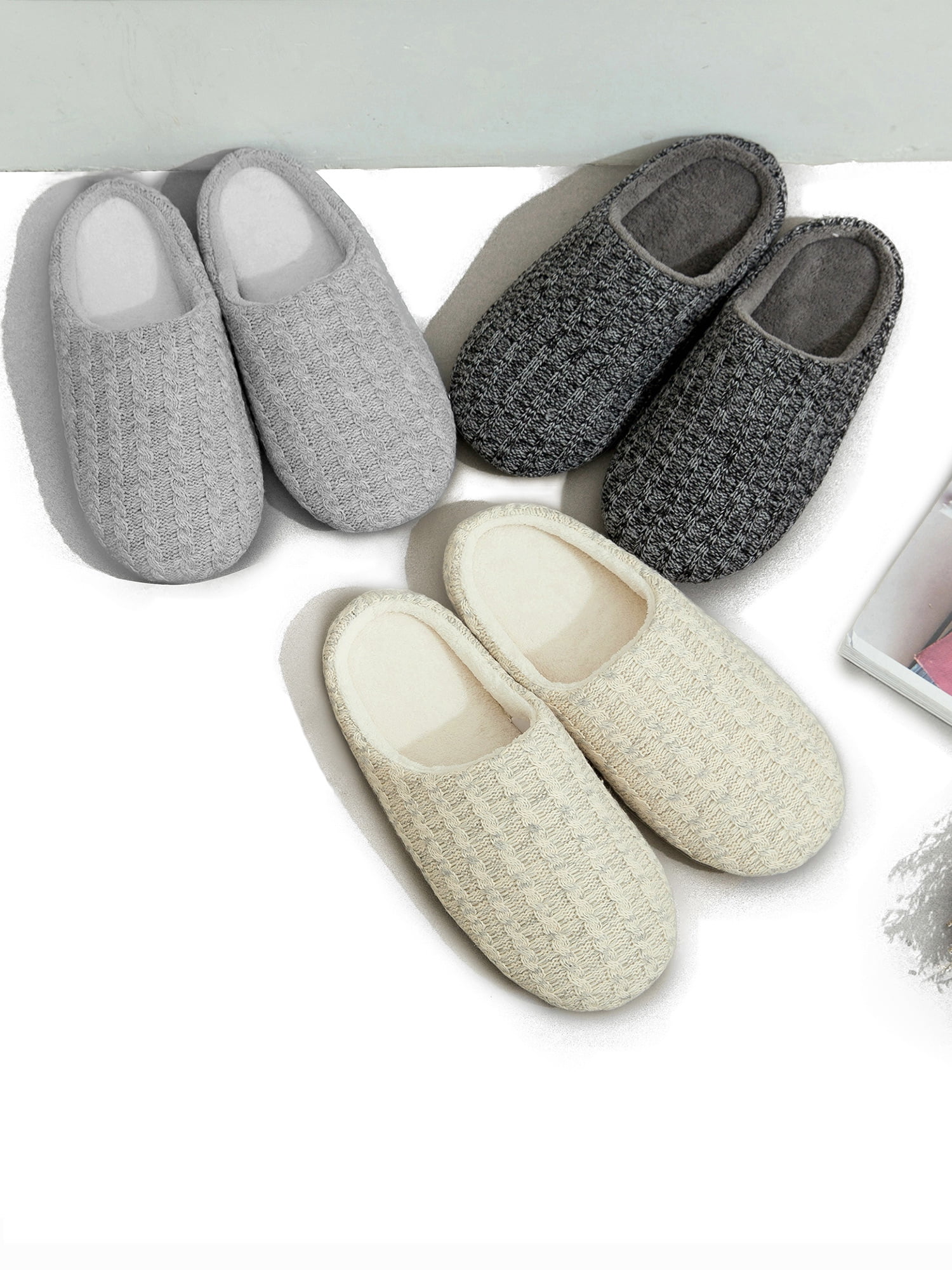 memory foam house slippers mens